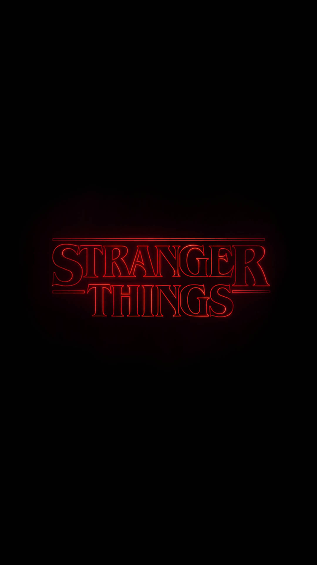 Minimalist Stranger Things Glowing Red Title Background