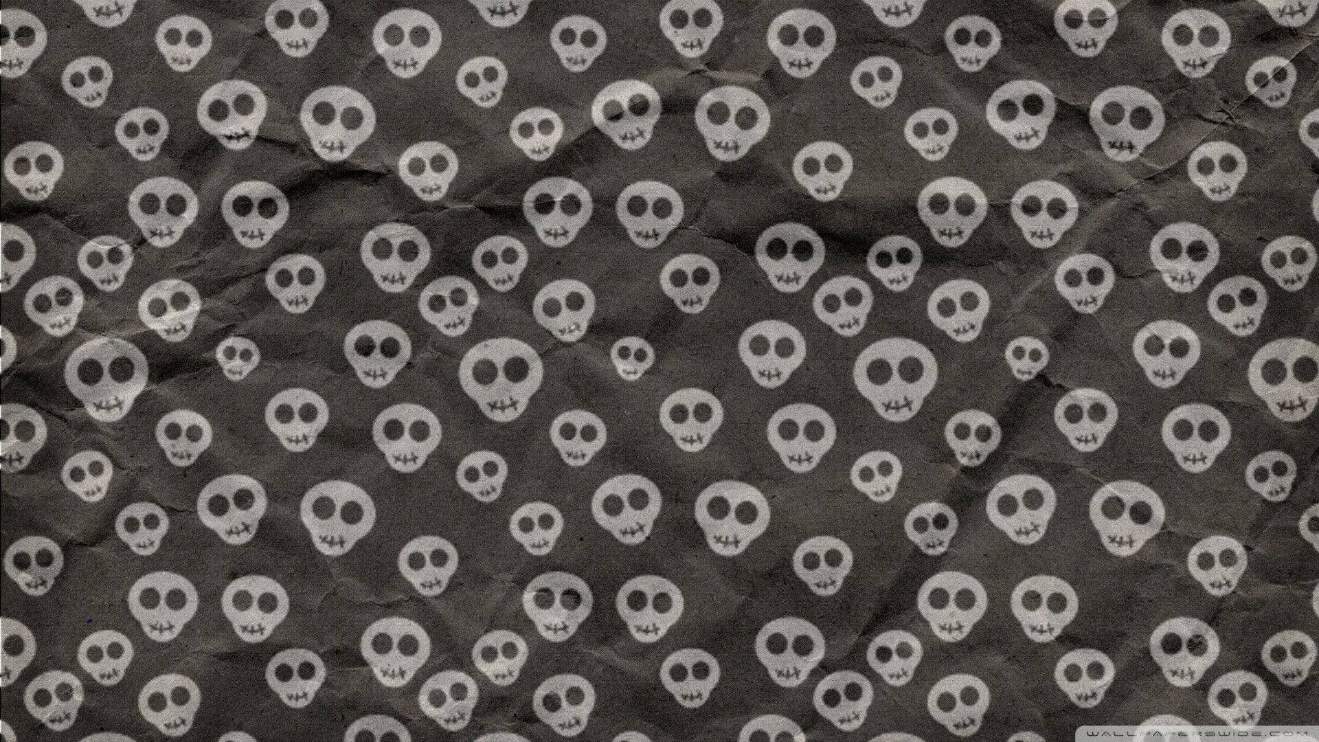 Minimalist Sugar Skull On Grey Background