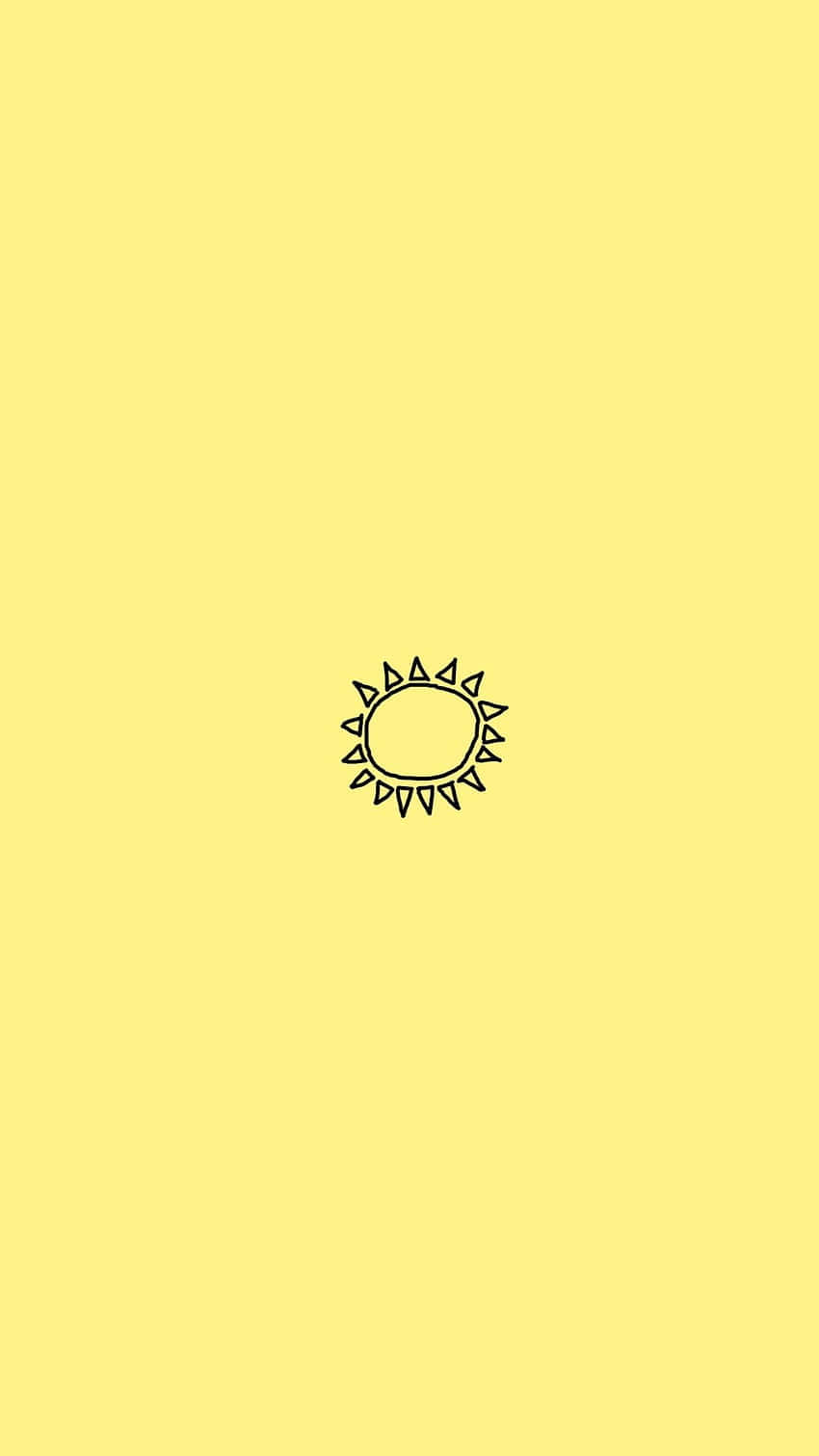 Minimalist Sun Cute Pastel Yellow Background
