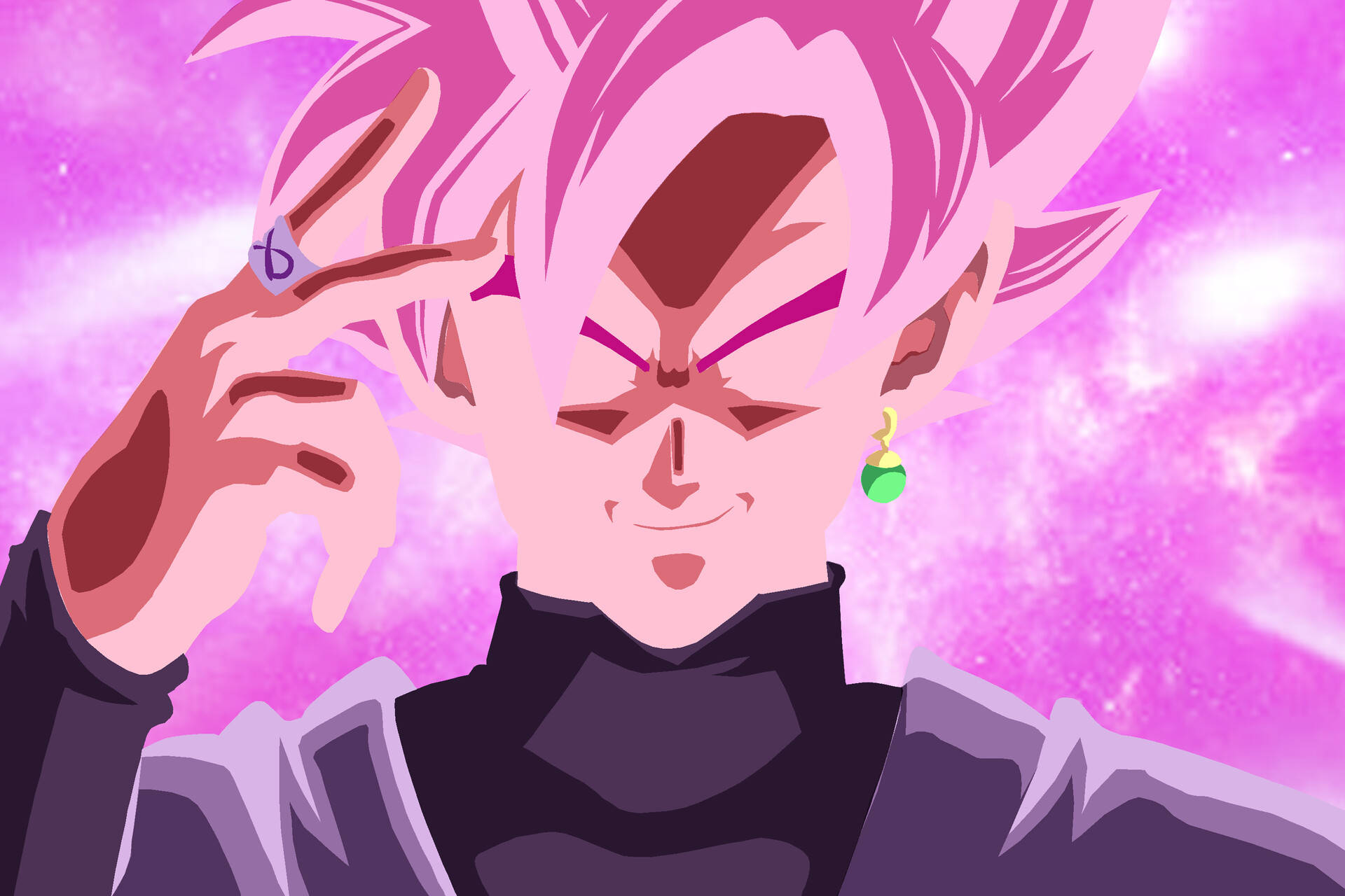 Minimalist Super Saiyan Rose Black Goku Background