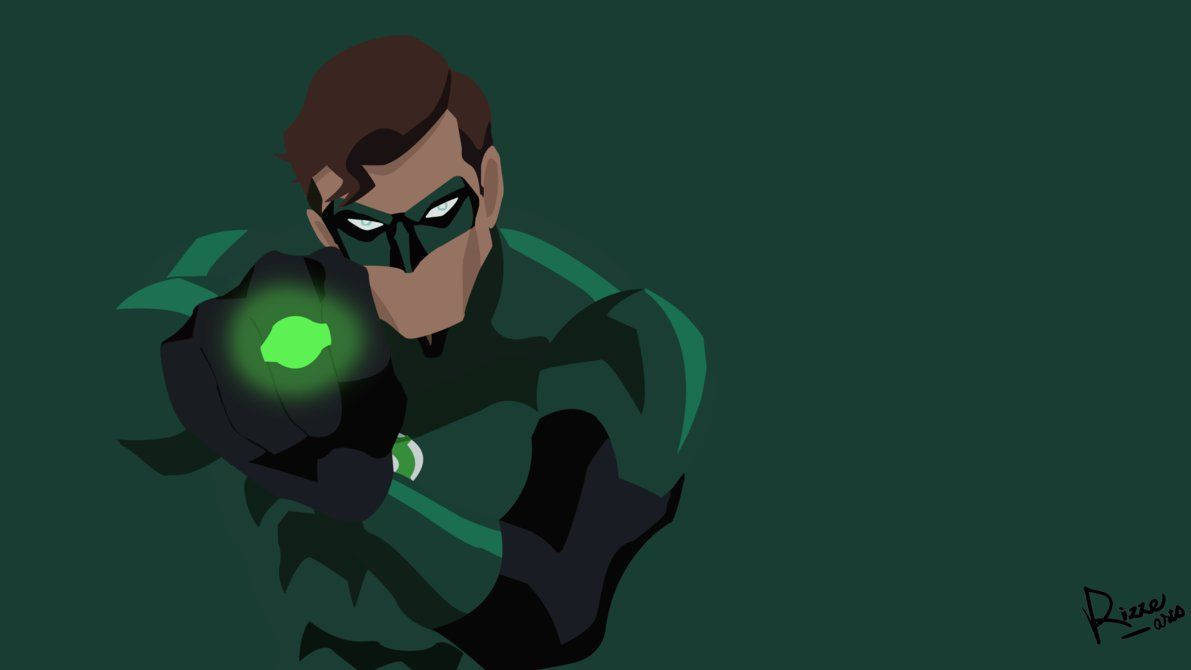 Minimalist Superhero Green Lantern Background