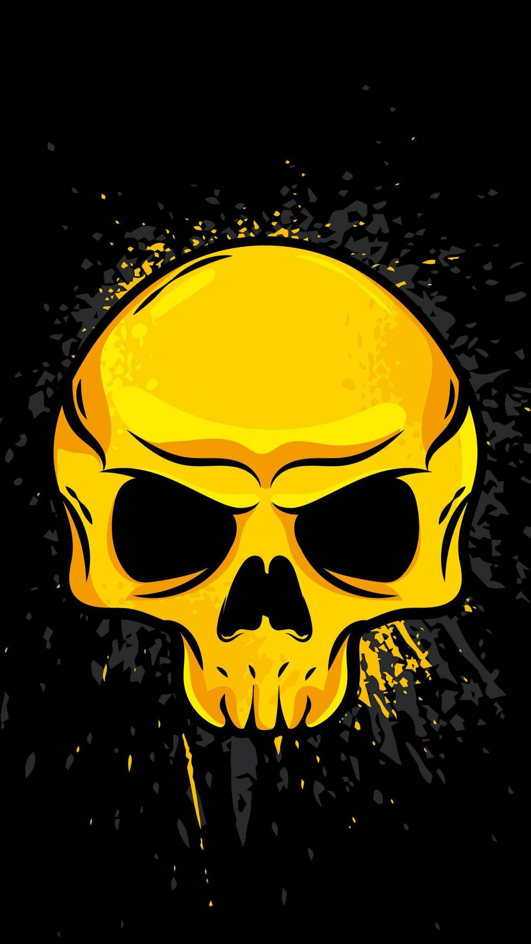 Minimalist Tablet Yellow Skull Background