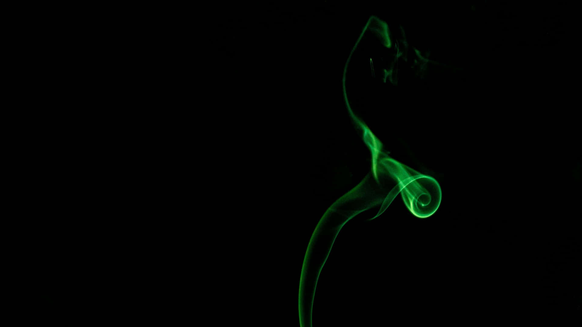 Minimalist Tiny Green Smoke Swirl