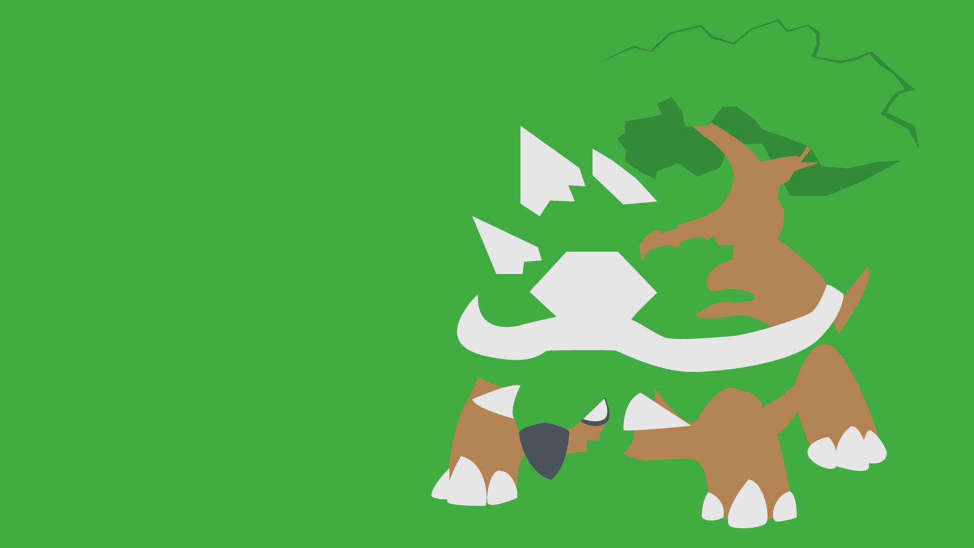 Minimalist Torterra Green Color Scheme Background