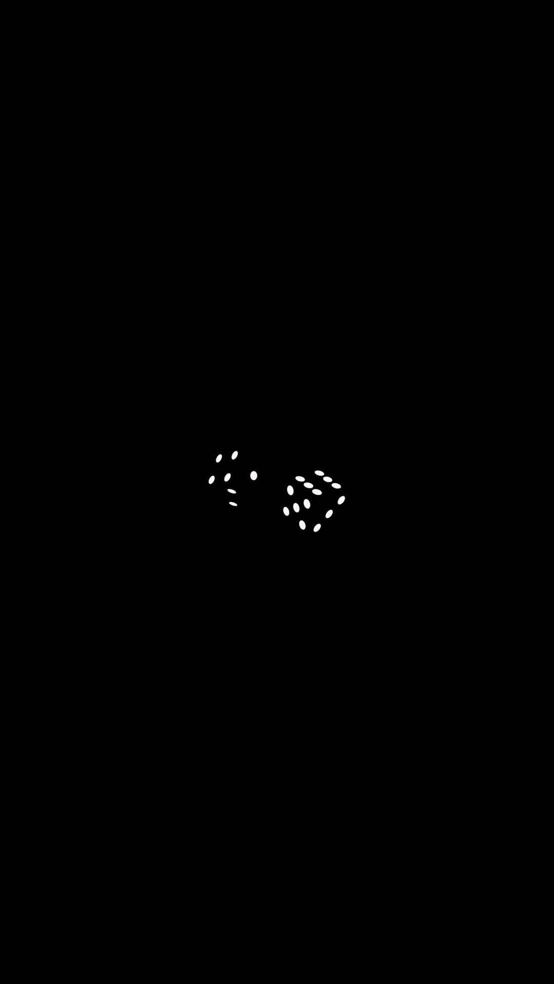 Minimalist Two Black Dice In Dark Mode Background