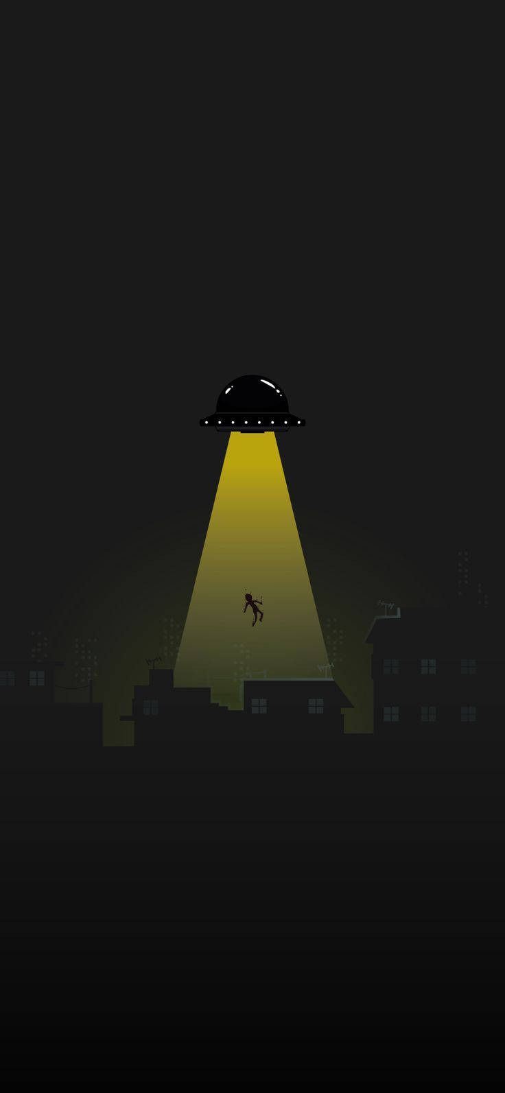 Minimalist Ufo Abducting Person Background