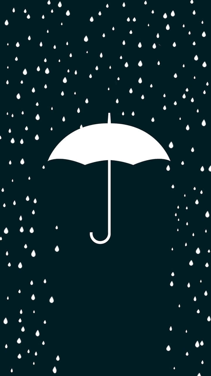 Minimalist Umbrella Rain Pattern Background