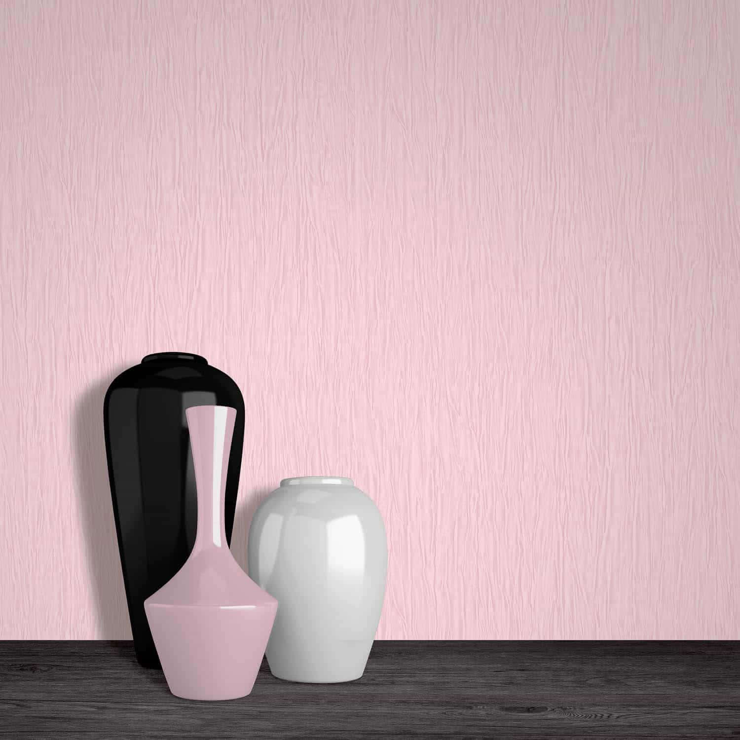 Minimalist Vases Against Blush Wall Background