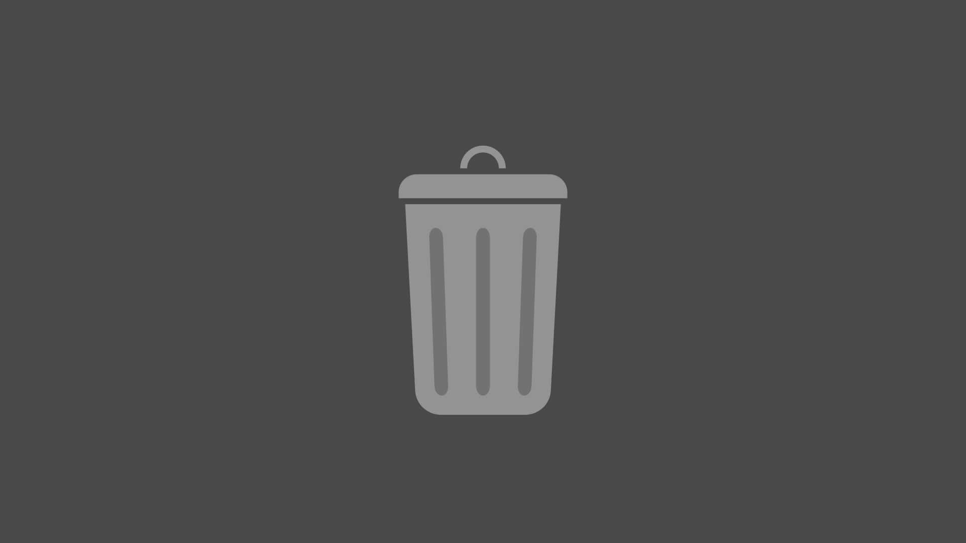 Minimalist Vector Art Icon Of Trash Can Background