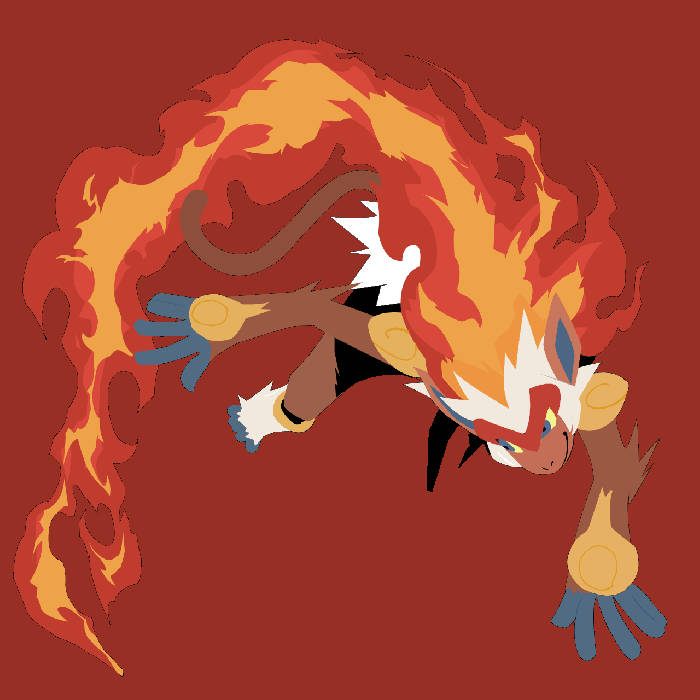 Minimalist Vector Art Infernape Background