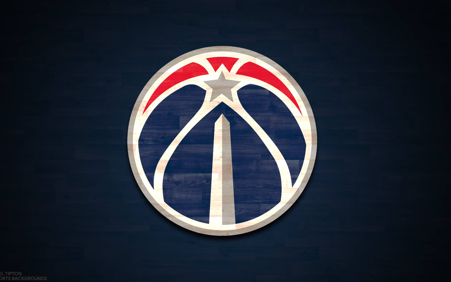 Minimalist Washington Wizards Logo In Blue Background
