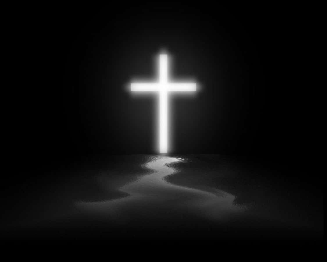 Minimalist White Beautiful Cross Light Background