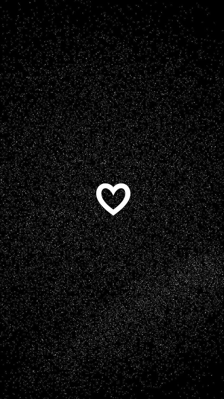 Minimalist White Black Heart Iphone Background