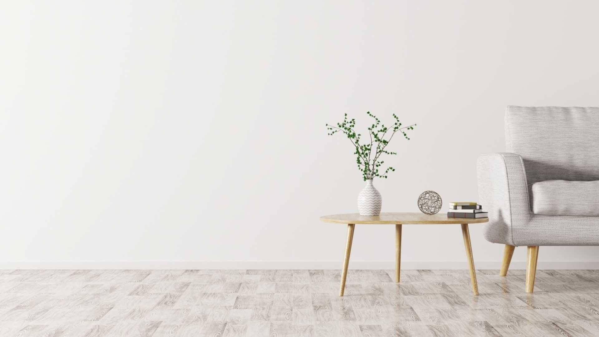 Minimalist White Living Room Background