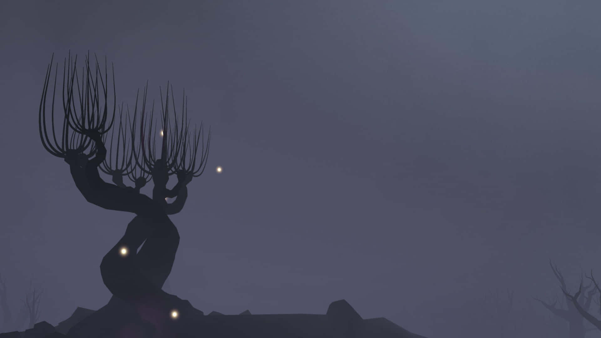 Minimalist Whomping Willowat Dusk Background