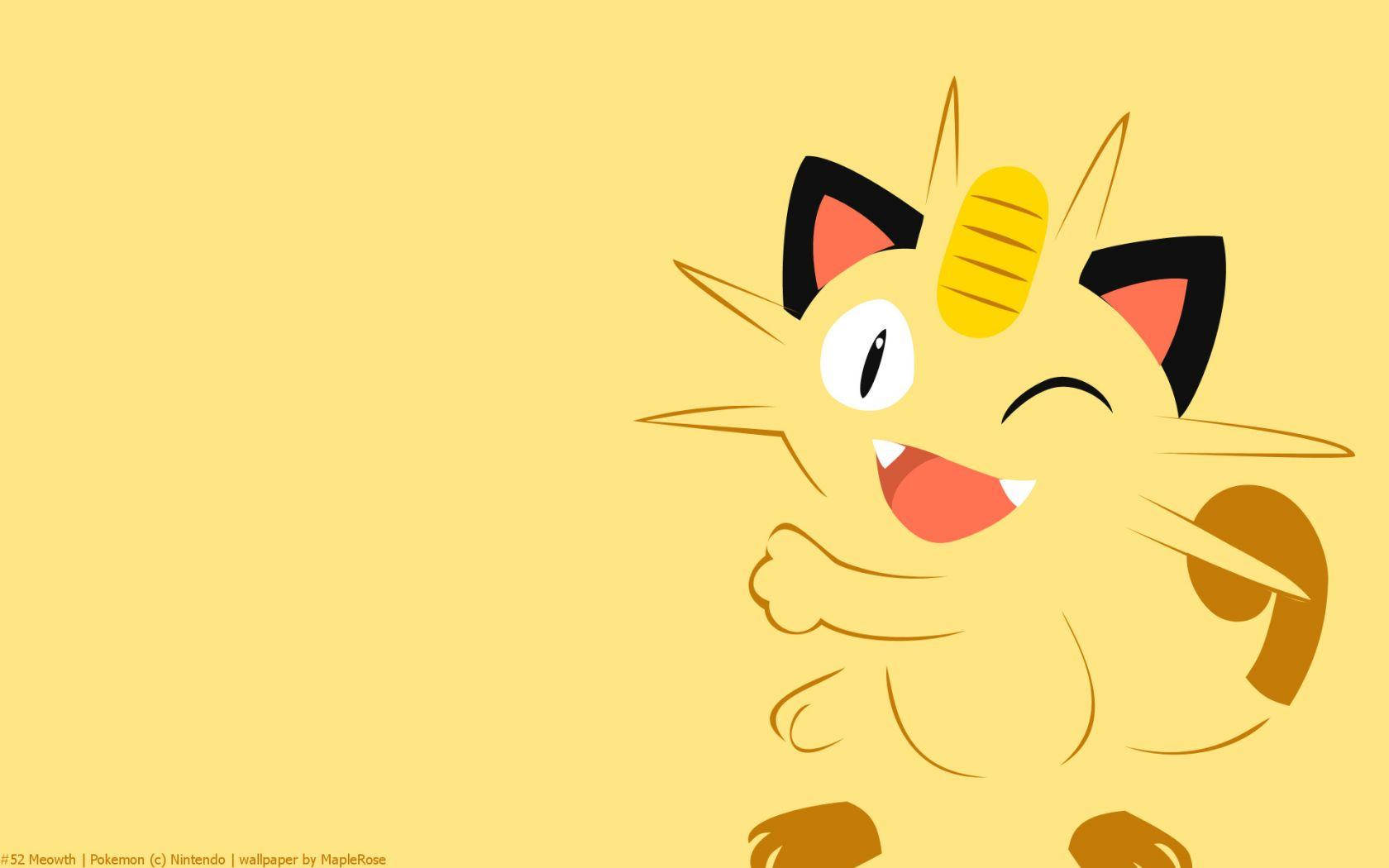 Minimalist Winking Meowth Background