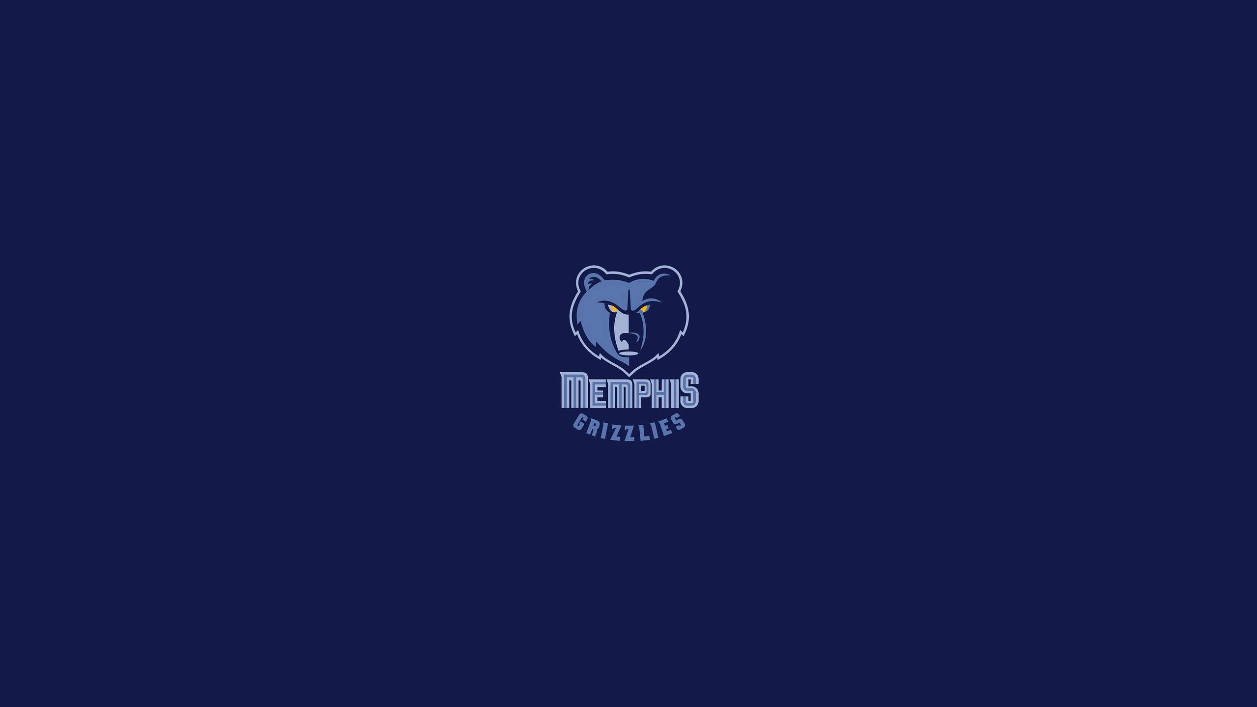 Minimalistic Dark Blue Memphis Grizzlies Nba Logo Background