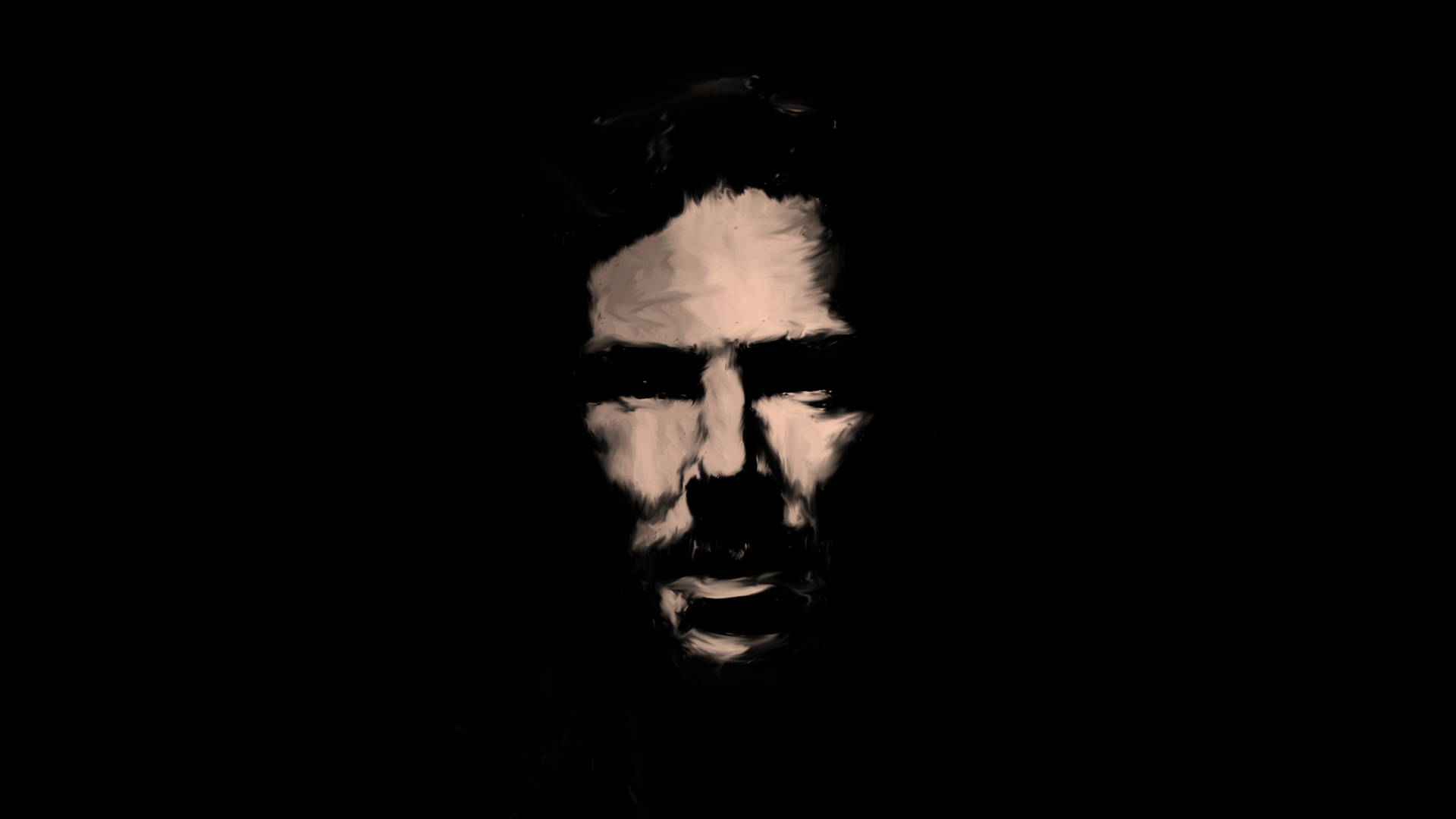 Minimalistic Illustration Of Man's Face Background