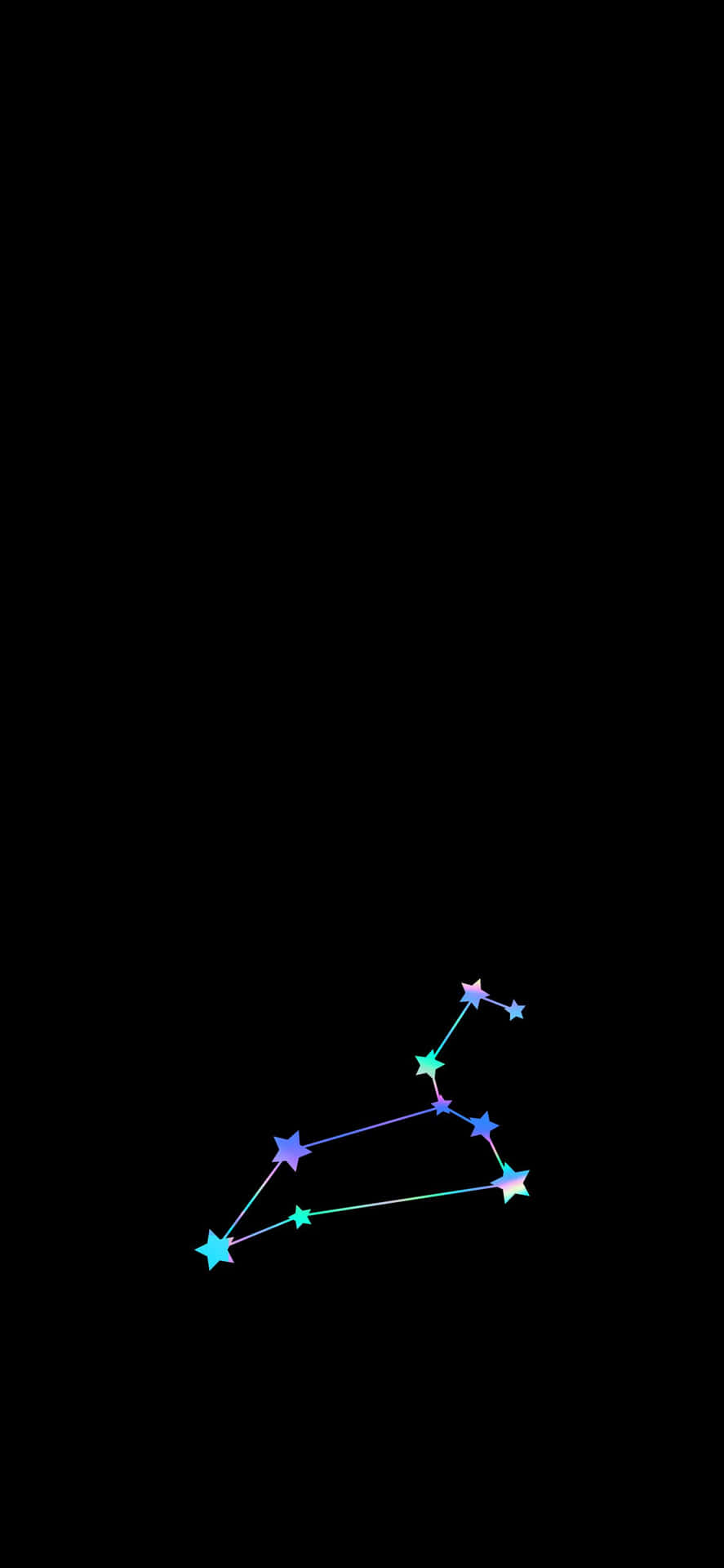 Minimalistic Leo Zodiac Constellation In Black Background