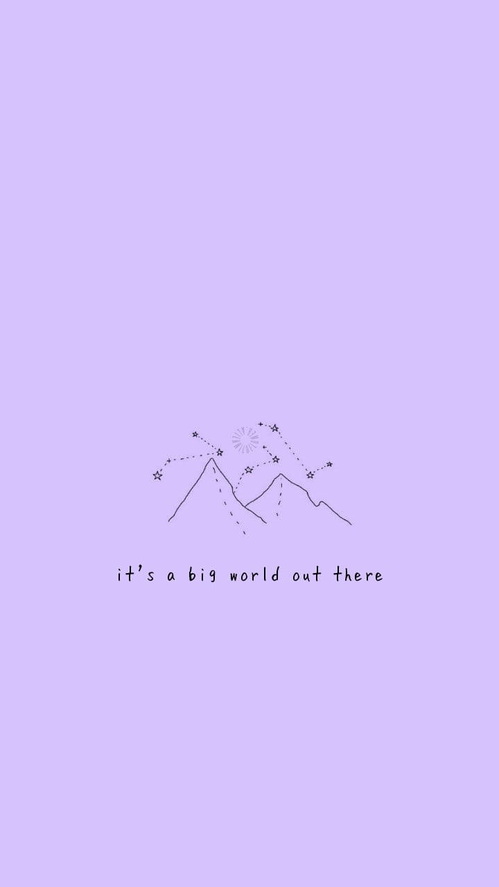 Minimalistic Mountains And Constellations Aesthetic Lockscreen Background