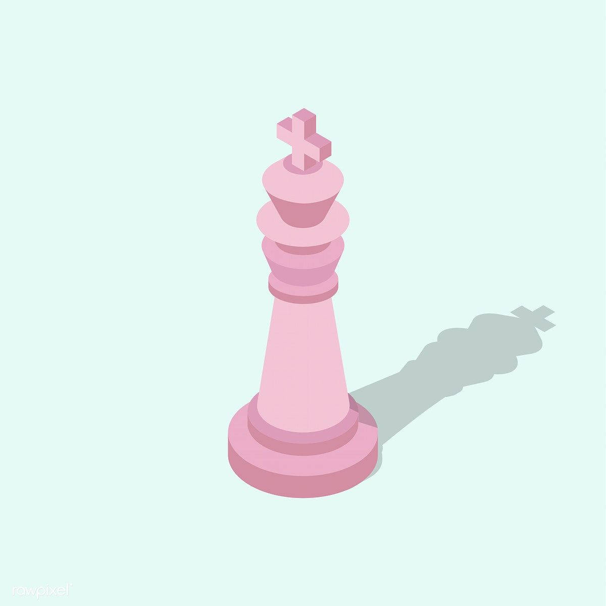 Minimalistic Pink Chess King Background