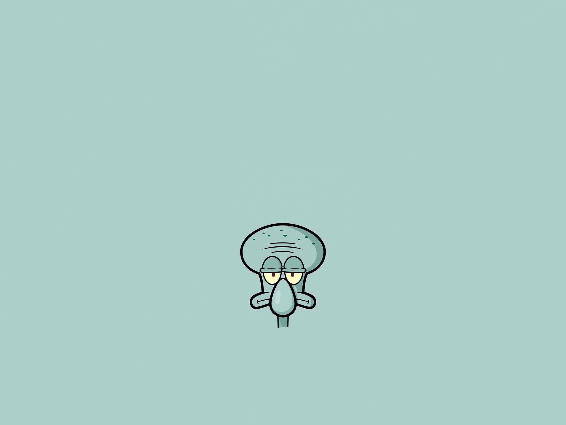 Minimalistic Sad Squidward Background