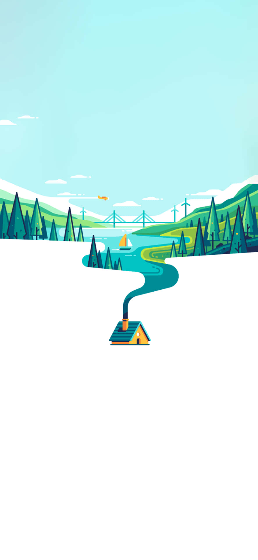 Minimum Effort For A House With Lots Of Trees Background