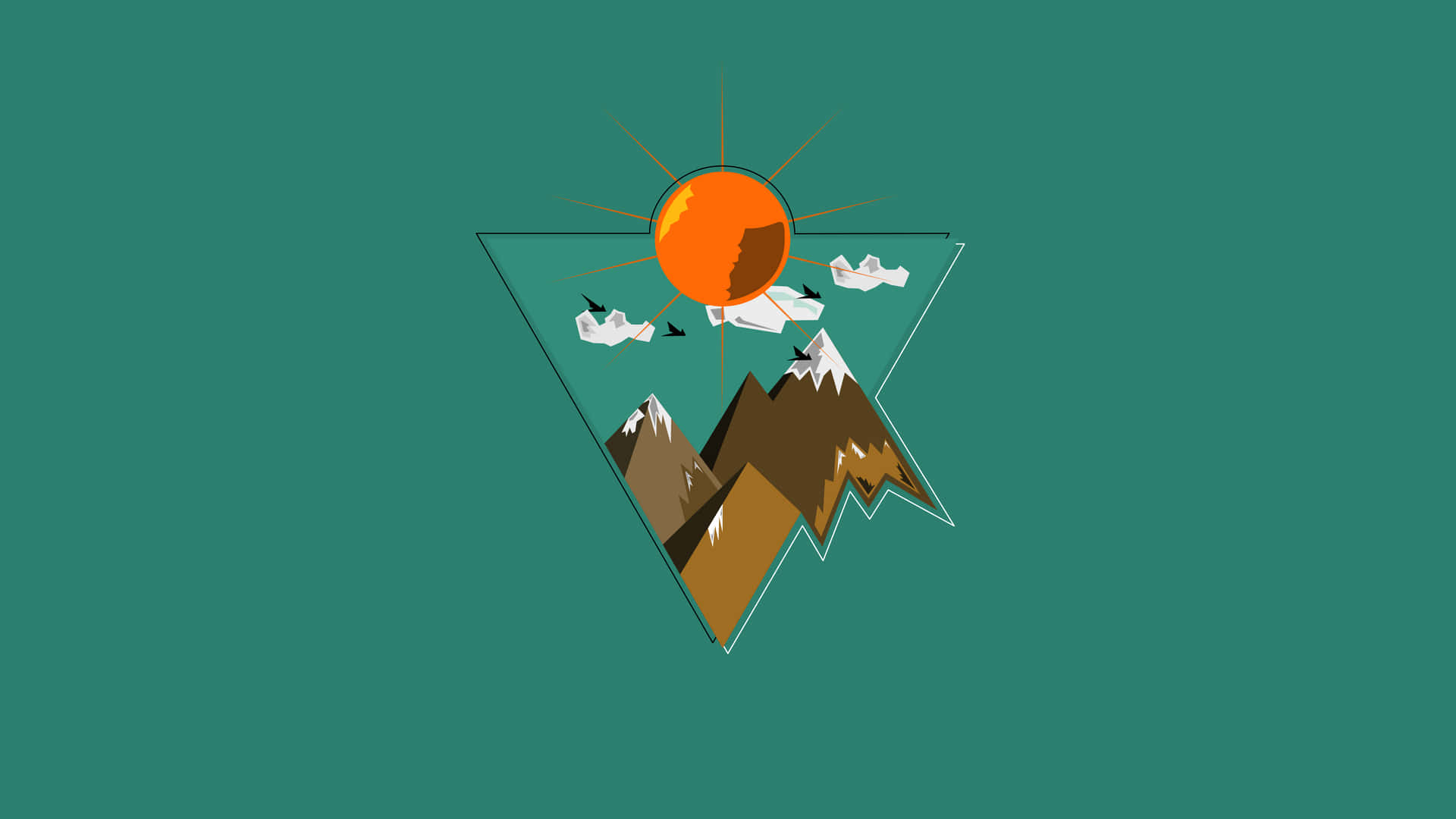 Minimum Size Of The Mountains And Sun Background