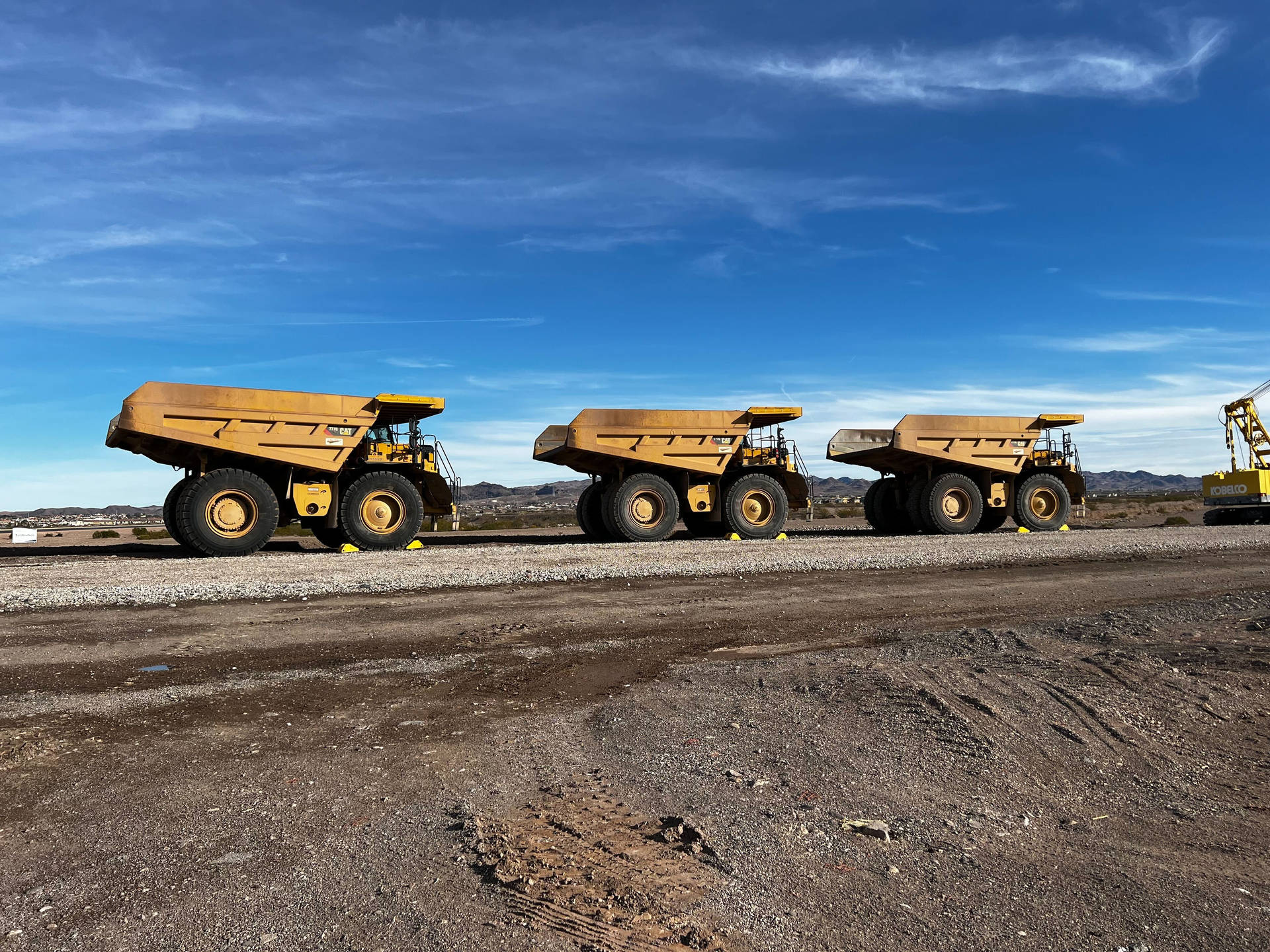 Mining Dump Trucks Background