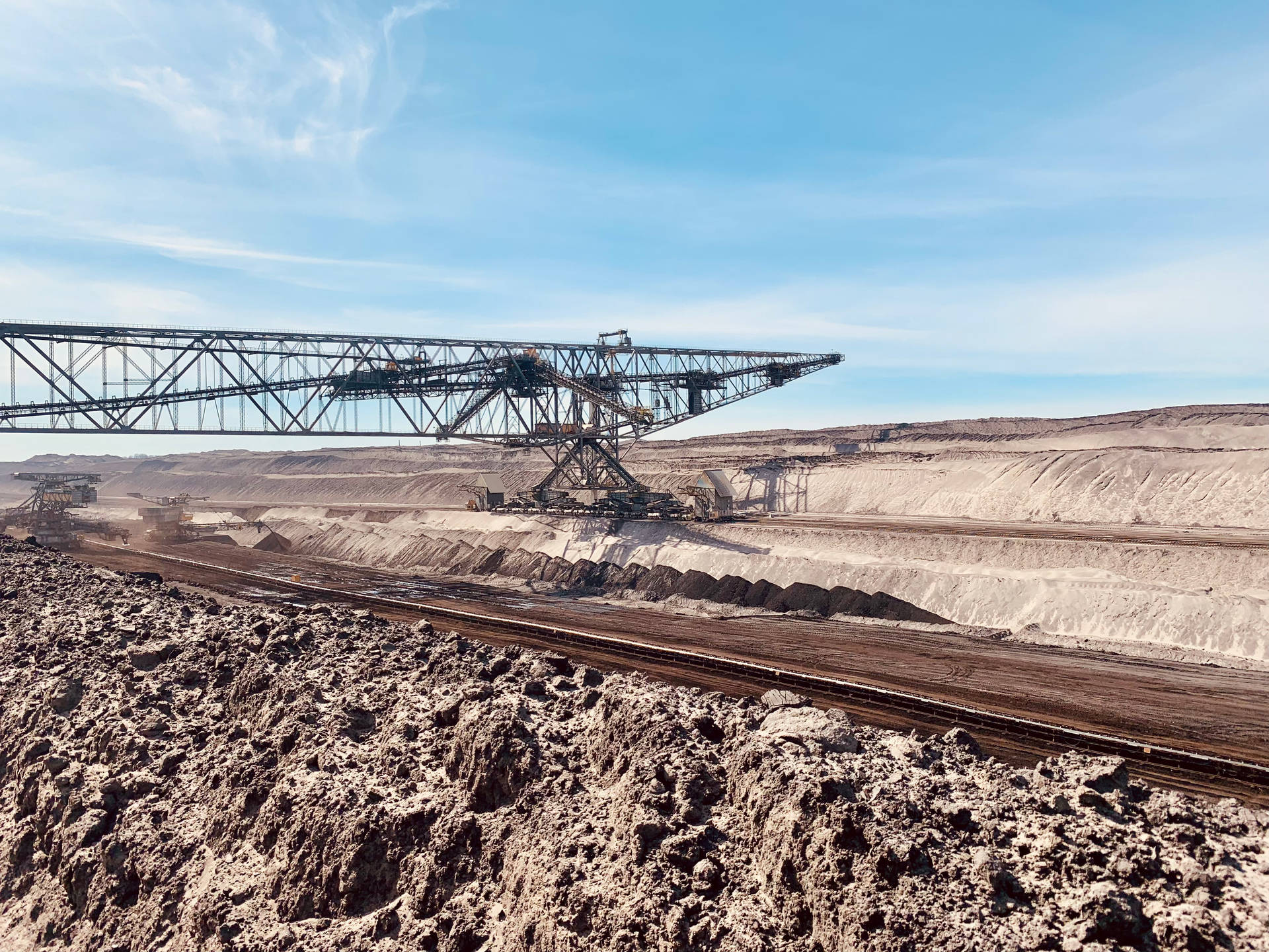 Mining Site Heavy Equipment Background