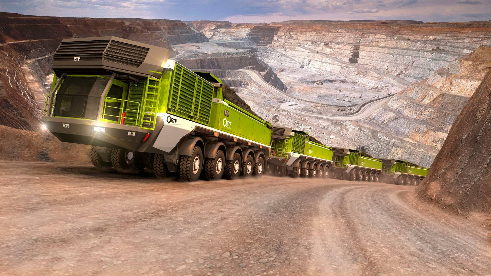 Mining Trucks Background