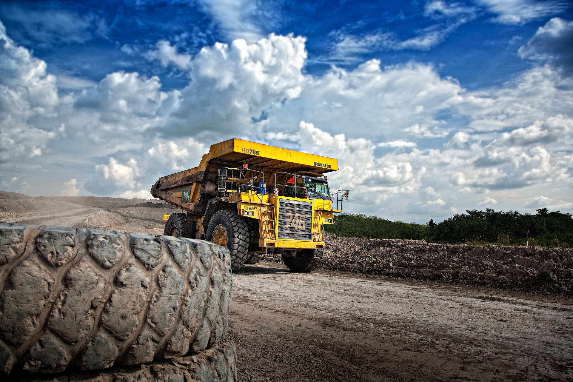 Mining Yellow Truck Background