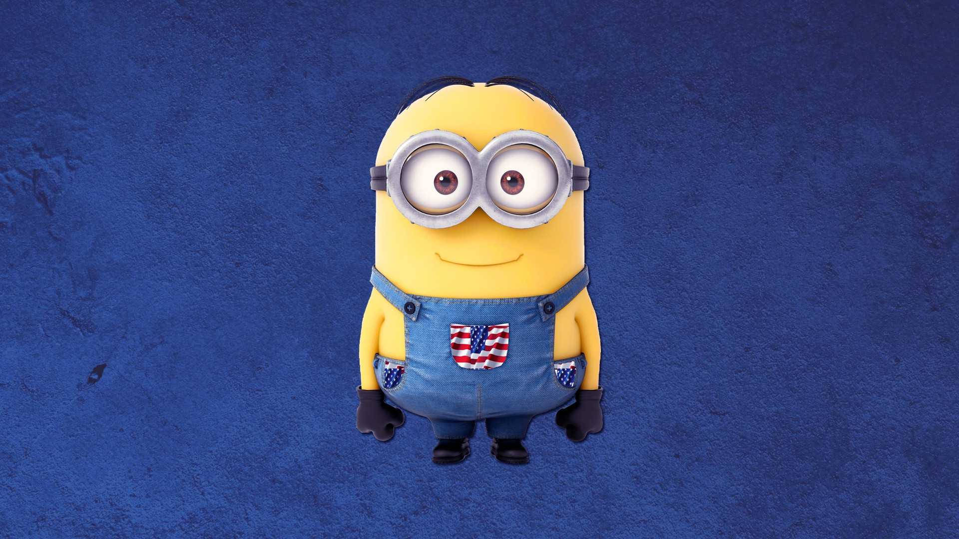 Minion Desktop In Overall With American Flag