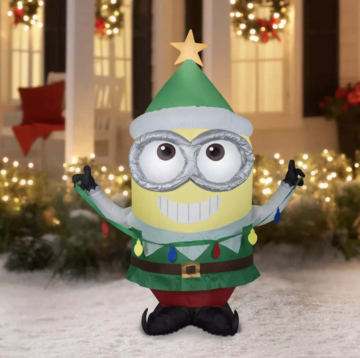 Minion Elf Christmas Decoration Background