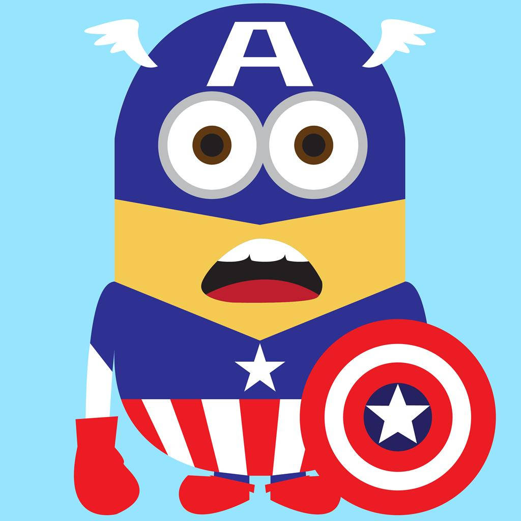 Minion Minimalist Captain America Background