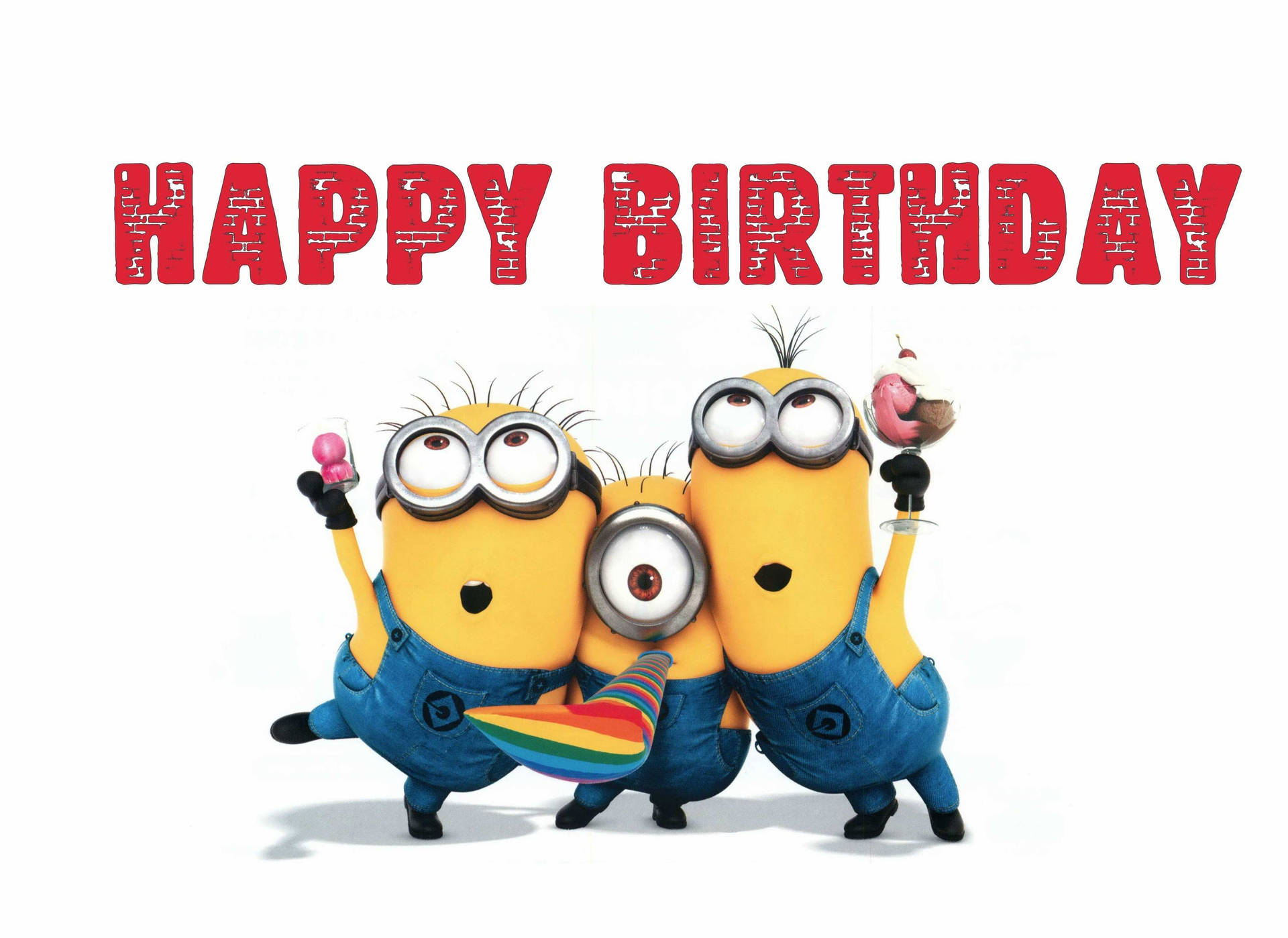 Minion Red Birthday Lettering Background