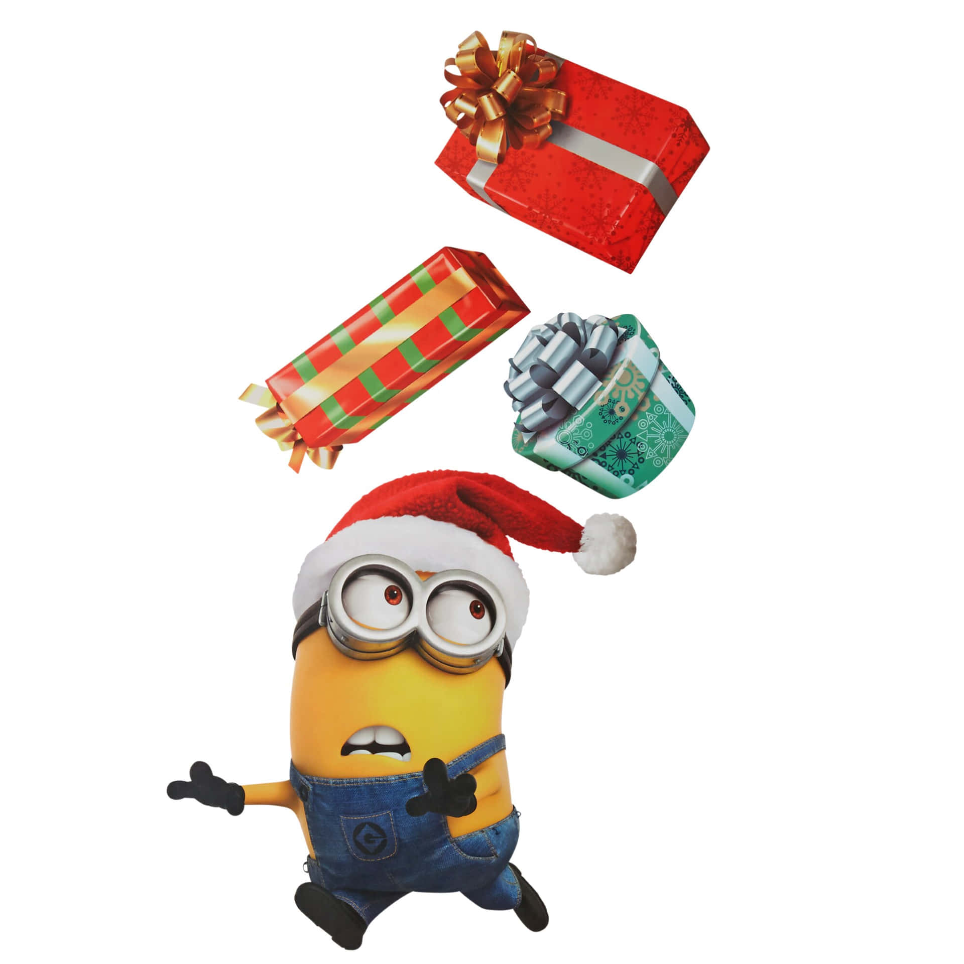 Minion Santawith Christmas Gifts Background