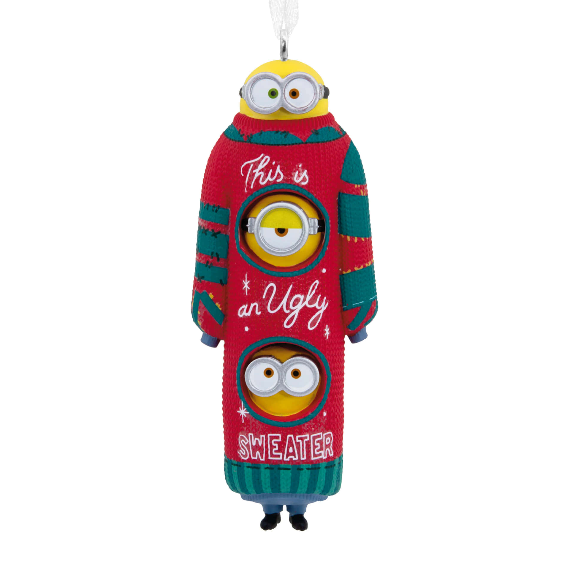 Minion Ugly Christmas Sweater Ornament Background