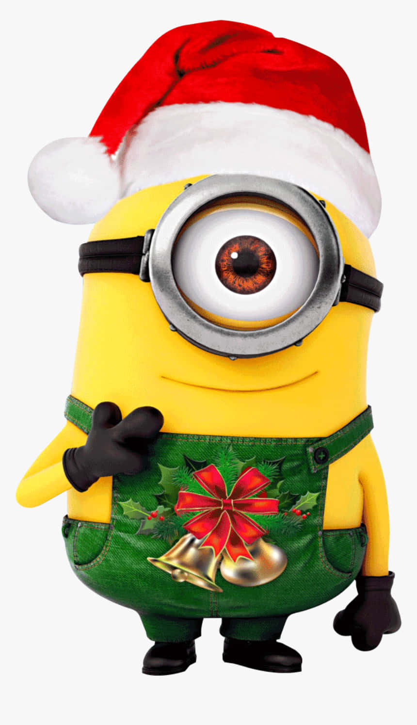 Minionin Santa Hat Christmas Celebration Background