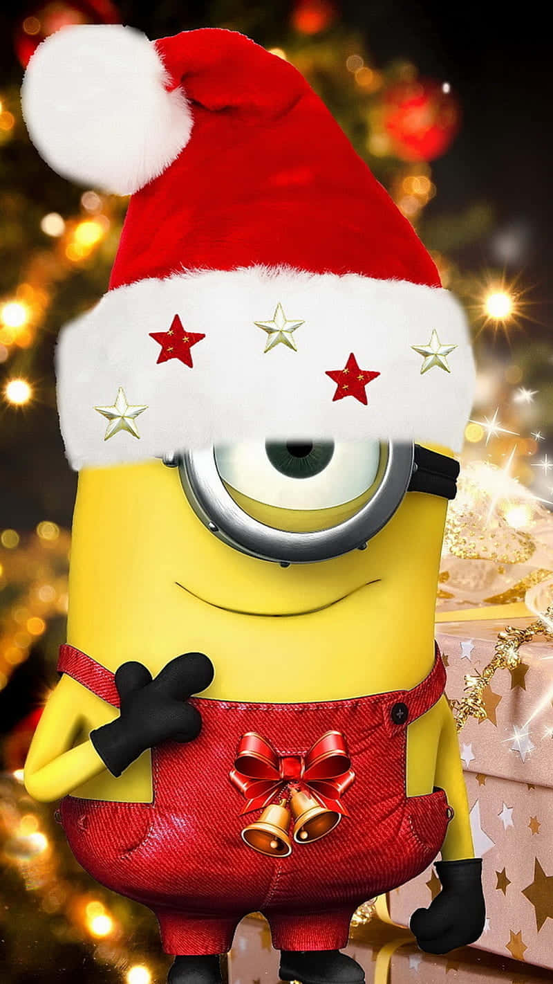 Minionin Santa Hat Christmas Celebration.jpg Background