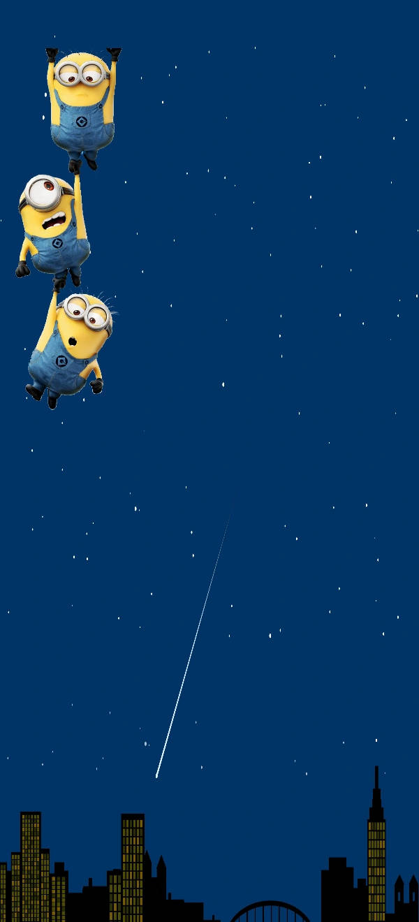 Minions Attached To Punch Hole Background
