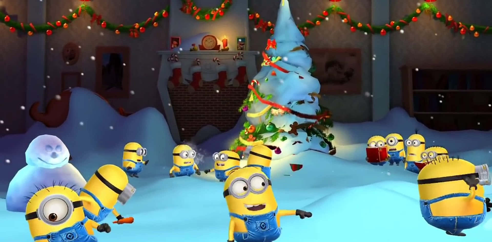 Minions Christmas Celebration Background