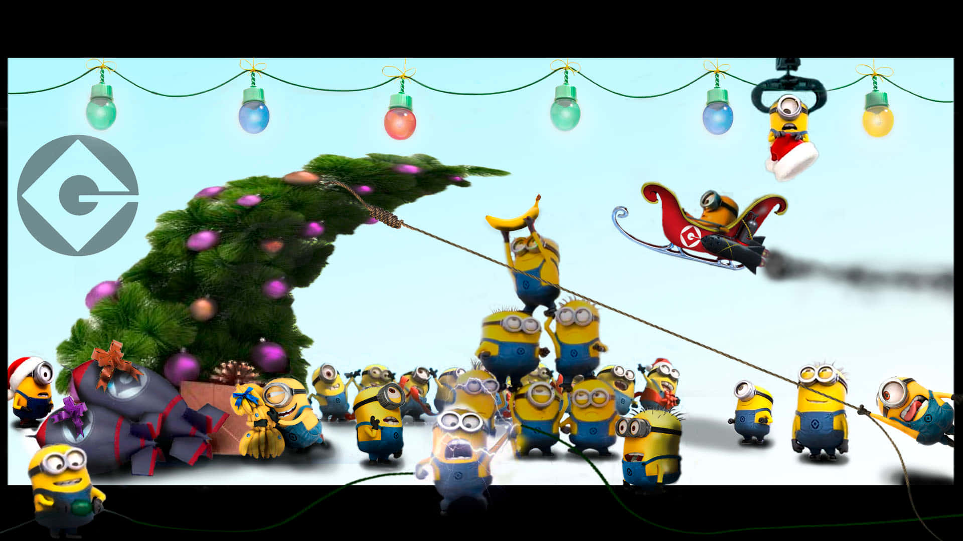 Minions Christmas Celebration Background
