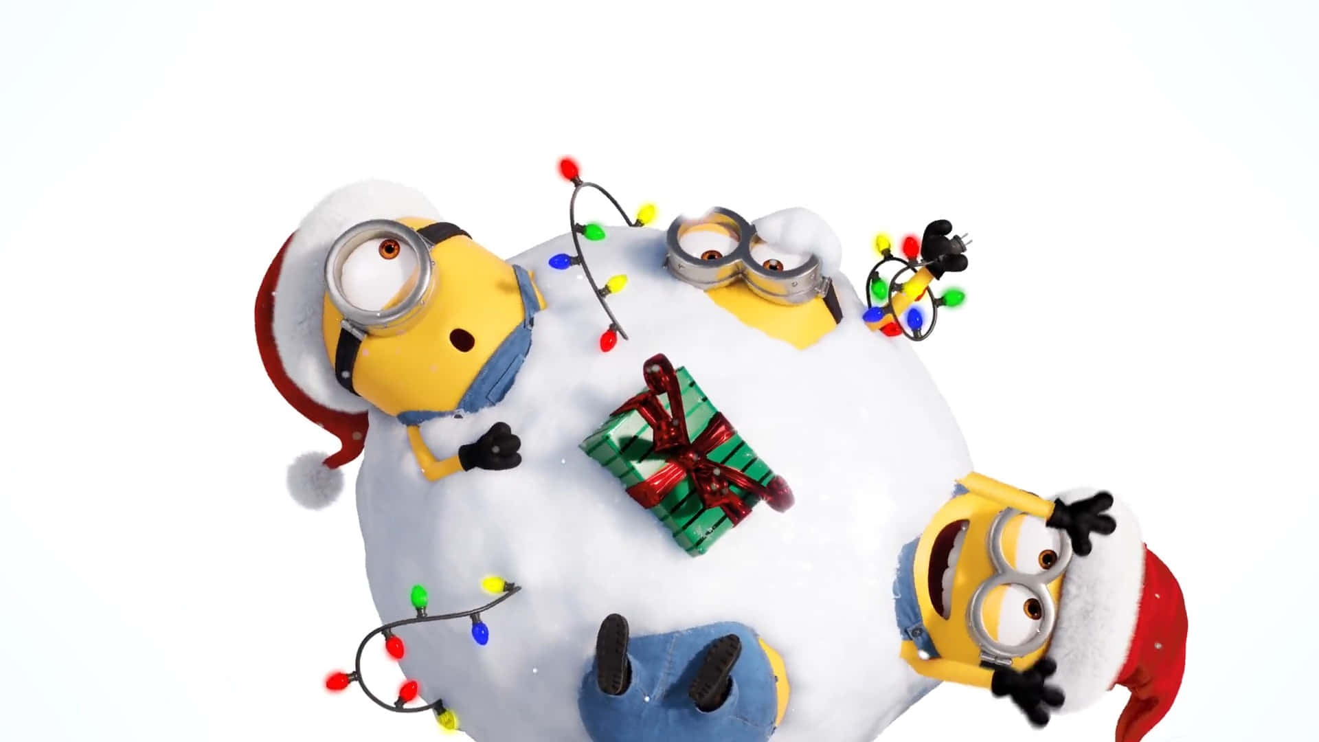 Minions Christmas Celebration Snowball Background