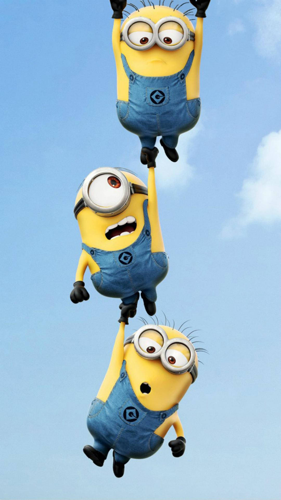 Minions Hanging One By One Background