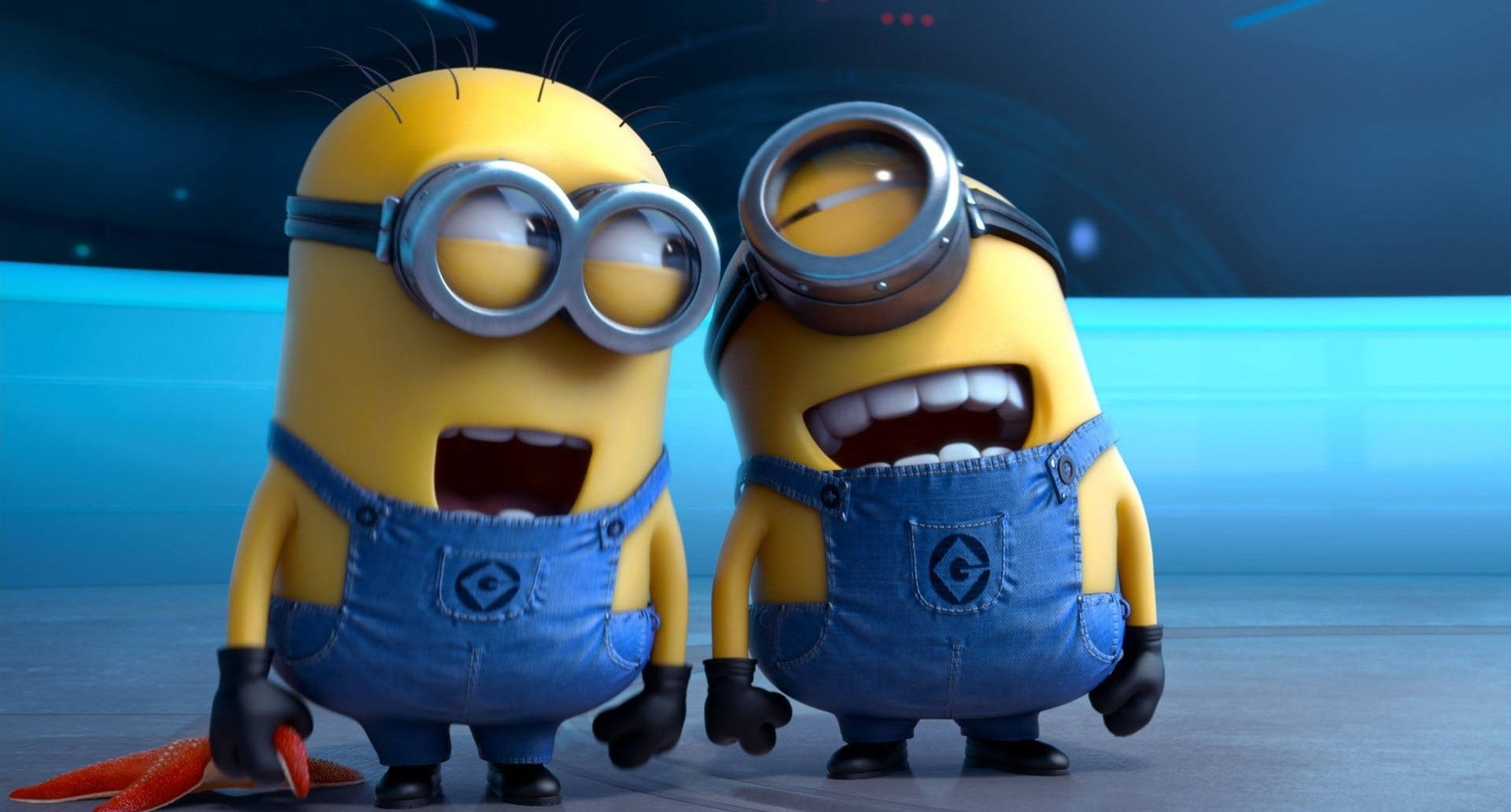 Minions Laughing Together Background