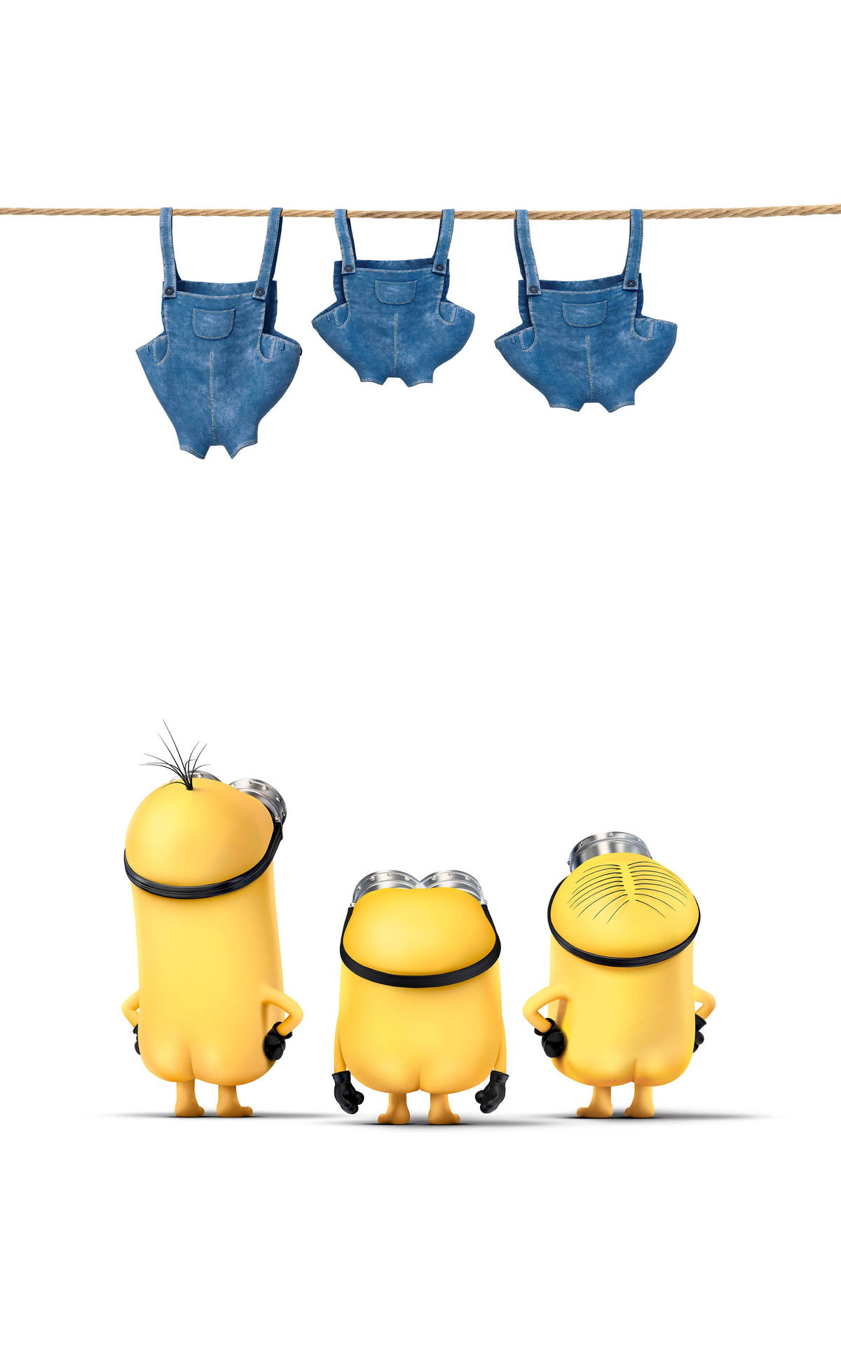 Minions Naked With Laundry Background