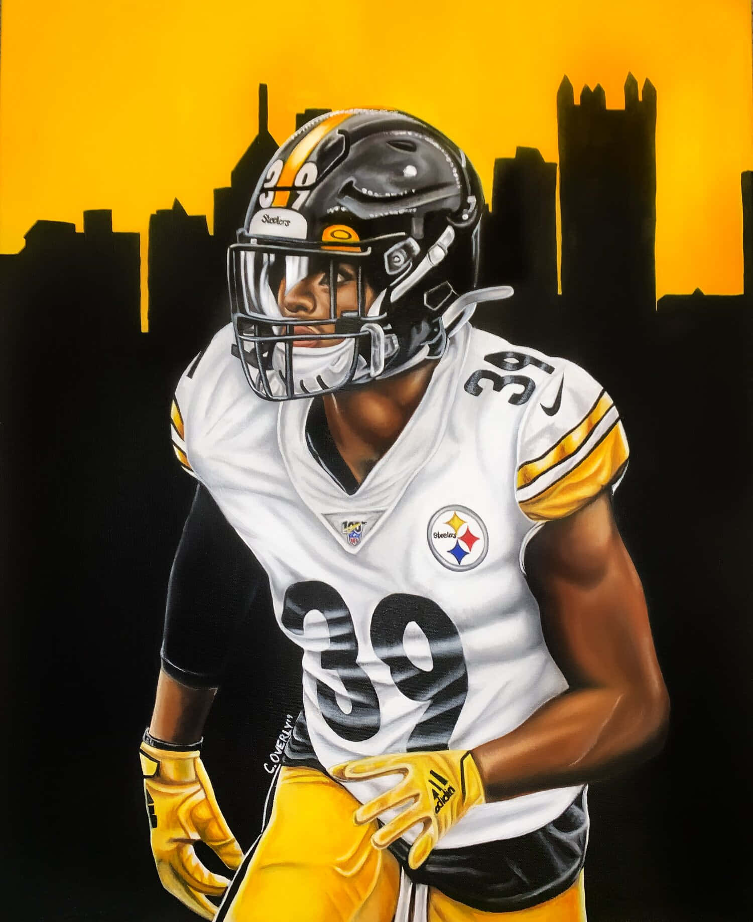 Minkah Fitzpatrick Painting Pittsburgh Steelers City Background