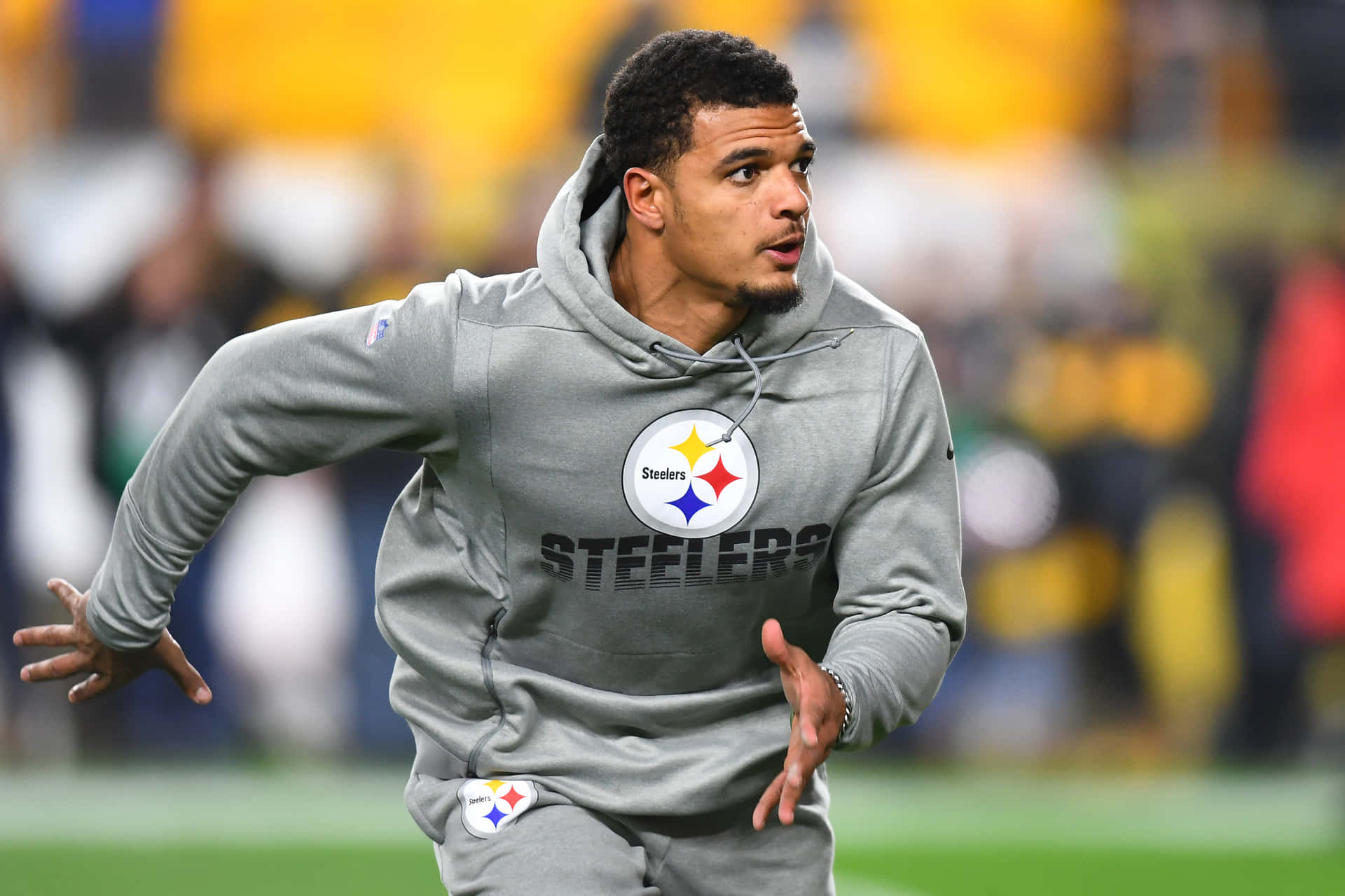 Minkah Fitzpatrick Pittsburgh Steelers Warm Up Hoodie Background