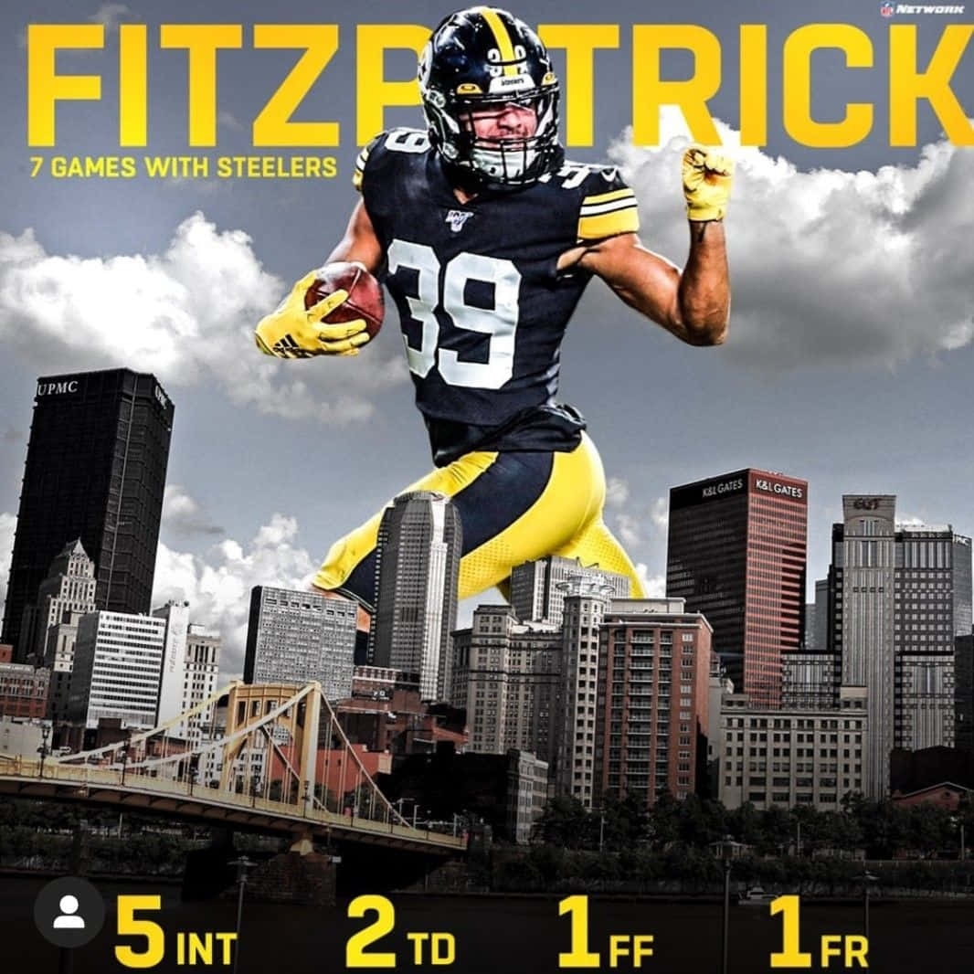Minkah Fitzpatrick Poster With Stats Pittsburgh Steelers Background